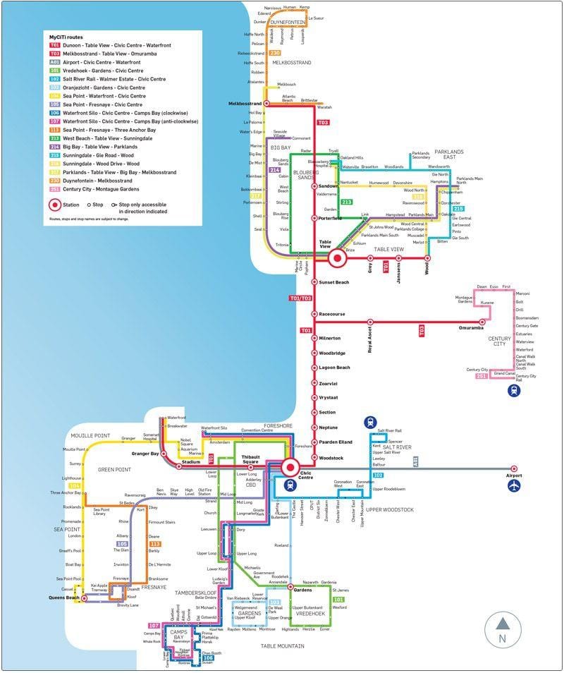 станция myciti карта автобусных маршрутов