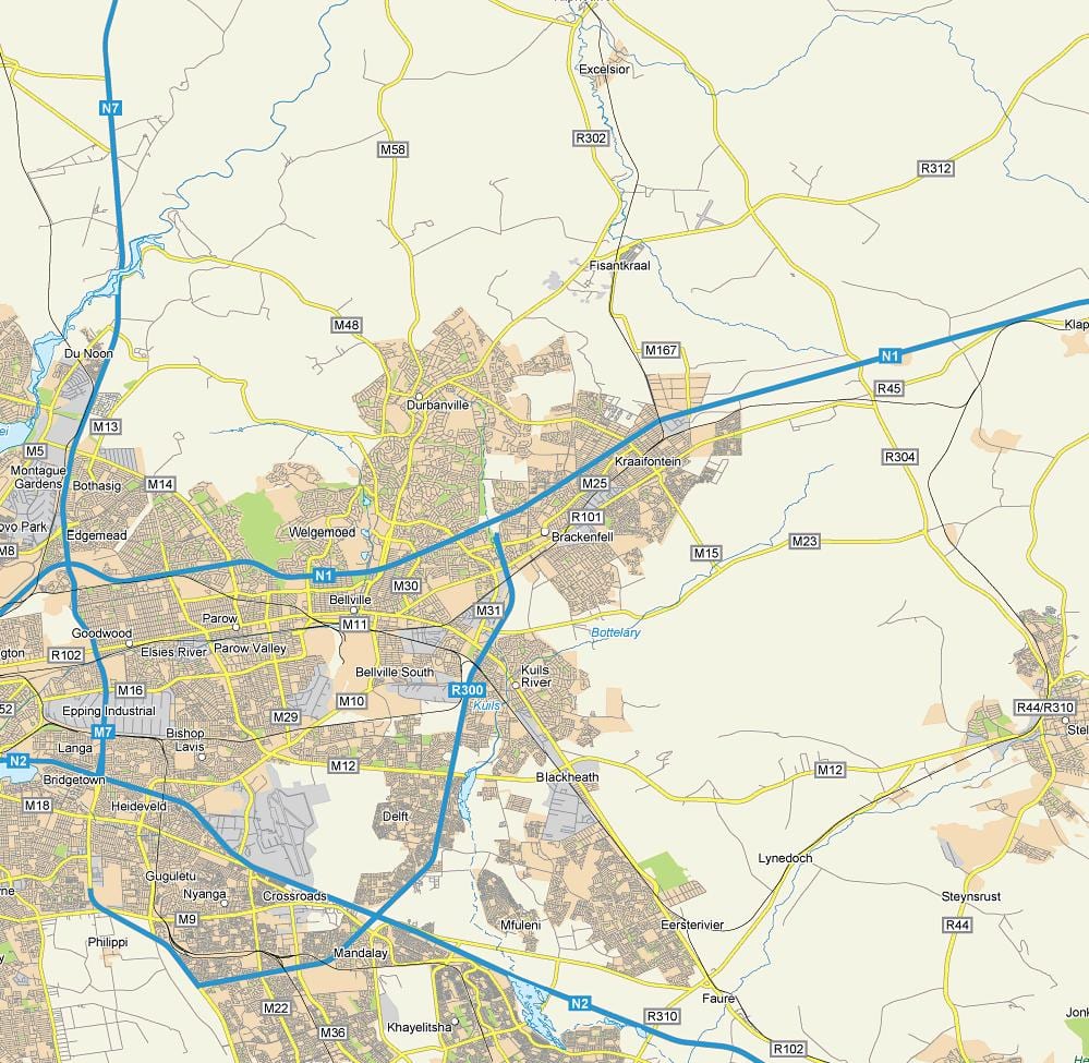 карта brackenfell, так Кейптауне