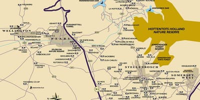 Карта вайнлендс Кейптаун