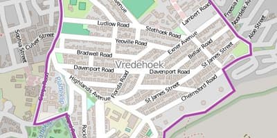 Карта городе vredehoek Кейптаун
