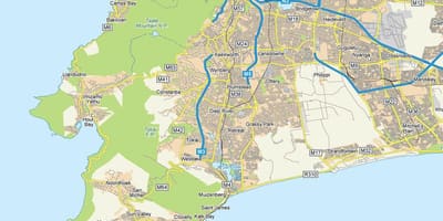 Карта реки дип Кейптаун