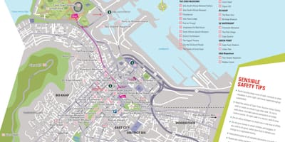 Карта Кейптаун, показывая достопримечательности